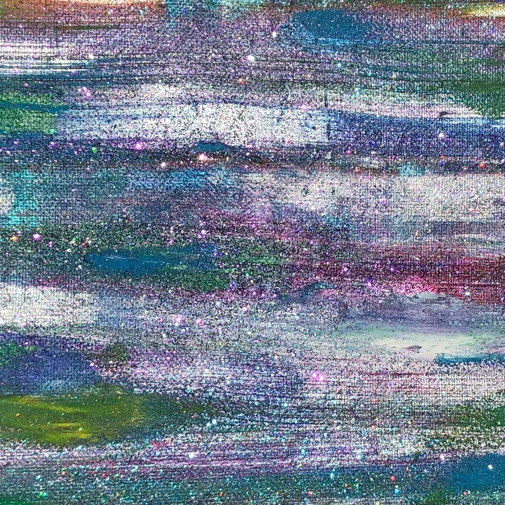 HANDCRAFTED COLORFUL/GLITTER ABSTRACT ART